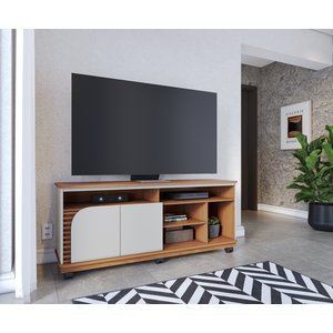 Rack Bancada Jurerê 1.5 - Off White Matte/ Freijó