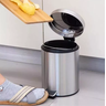 Lixeira Inox 8 Litros Com Pedal Cozinha Banheiro Escritório - 2