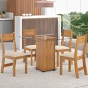 Ver imagem 1 de Mesa de Jantar 4 Lugares Luminare Mel/Nude - Viero Móveis