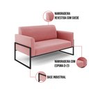 Ver imagem 6 de Sofá Namoradeira Base Industrial Alta Preto Marisa Suede D03 - D'rossi Drossi Rose