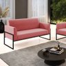 Sofá Namoradeira Base Industrial Alta Preto Marisa Suede D03 - D'rossi Drossi Rose - 2