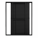 Ver imagem 1 de Porta Balcão de Aluminio Preto 3 Folhas Móveis com Trinco 2,10x1,50