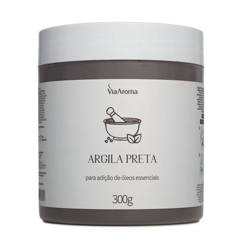 Argila Preta Corpo e Rosto 300g Basic Via Aroma - Todos Os Tipos