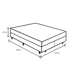 Cama Box Baú Queen 158 Tecido Sintético Preto com Colchão Little Angel - Bello Box - Mola Superlasti - 4