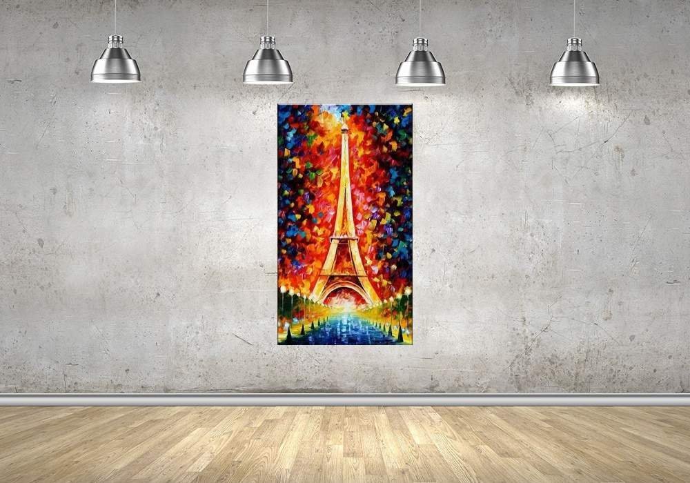 Quadro Pintura Tela Cidade Paisagem Urbana 4305: 150cm (A) x 80cm (L) - 4