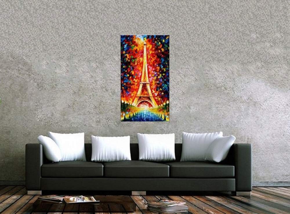 Quadro Pintura Tela Cidade Paisagem Urbana 4305: 150cm (A) x 80cm (L) - 2