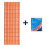 Kit com 5 Telhas Plan Pvc 2,42x0,88 6 Ondas com 4 Kit Fixação e Vedação afort - 1