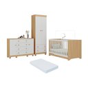 Ver imagem 1 de Quarto de Bebê Completo Berço Americano 3 em 1 Colchão Allegra Multimóveis Mp4610 Madeirado/