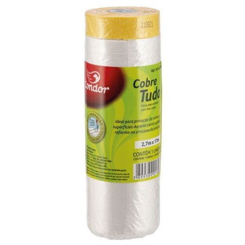 Filme Cobretudo 270cmx17m Filme C Fita Crepe P/ Protecao