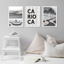 Ver imagem 2 de Kit 3 Quadros Rio de Janeiro - Copacabana 33x24cm:madeira Preta