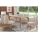 Ver imagem 1 de Mesa Sala Londrina 180 + 6 Cad Dafne Capuccino Rufato