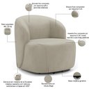 Ver imagem 7 de Sofá 2 Lugares 170cm com Poltrona Giratória Orgânica Heidy F04 Veludo Bege - Lyam Decor