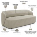 Ver imagem 6 de Sofá 2 Lugares 170cm com Poltrona Giratória Orgânica Heidy F04 Veludo Bege - Lyam Decor