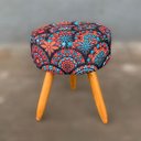 Ver imagem 3 de Puff Puf Suede Mandala Vermelha Pés Palito 50 Cm de Altura