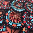 Ver imagem 5 de Puff Puf Suede Mandala Vermelha Pés Palito 50 Cm de Altura