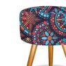 Puff Puf Suede Mandala Vermelha Pés Palito 50 Cm de Altura - 2