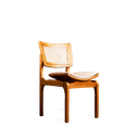 Ver imagem 2 de Cadeira Vicent Cerejeira em Madeira Maciça com Assento Curvo e Encosto em Palha Trama Sextavada