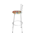 Ver imagem 3 de Banqueta Alta Branca para Cozinha com Assento Estampado:happy Hour