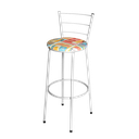 Ver imagem 1 de Banqueta Alta Branca para Cozinha com Assento Estampado:happy Hour