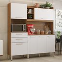 Ver imagem 4 de Armário de Cozinha 6 Portas 2 Gavetas Demóbile Select Amendoa e Branco