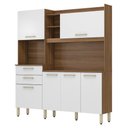 Ver imagem 3 de Armário de Cozinha 6 Portas 2 Gavetas Demóbile Select Amendoa e Branco