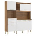 Ver imagem 1 de Armário de Cozinha 6 Portas 2 Gavetas Demóbile Select Amendoa e Branco