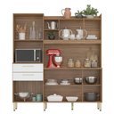Ver imagem 5 de Armário de Cozinha 6 Portas 2 Gavetas Demóbile Select Amendoa e Branco