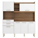 Ver imagem 2 de Armário de Cozinha 6 Portas 2 Gavetas Demóbile Select Amendoa e Branco