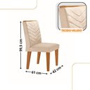 Ver imagem 3 de Sala de Jantar Mesa 90cm Olímpia Cadeira Liz Mo... Veludo Creme /off / /serig Off com Vidro