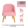 Banqueta Poltrona Lua Rosa para Recepção Atendimento Penteadeira - 2