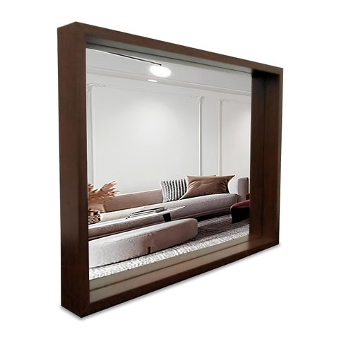 Espelho Decorativo com Moldura Moderna Tacolado Madeira 30 X 40cm