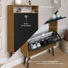 Sapateira com 2 Portas Basculantes Drex Estilo Retrô para Hall de Entrada ou Quarto - Nature com Pre - 4