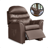 Poltrona Cadeira Reclinável do Papai com Encosto para Descanso Corino Marrom Confortavel - 1