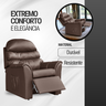 Poltrona Cadeira Reclinável do Papai com Encosto para Descanso Corino Marrom Confortavel - 2