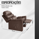 Ver imagem 4 de Poltrona Cadeira Reclinável do Papai com Encosto para Descanso Corino Marrom Confortavel