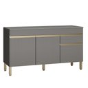 Ver imagem 1 de Balcão Gabinete de Pia 150 Cm 3 Portas com Tampo Kits Paraná Cinza Gris Cinza-gris
