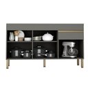 Ver imagem 2 de Balcão Gabinete de Pia 150 Cm 3 Portas com Tampo Kits Paraná Cinza Gris Cinza-gris