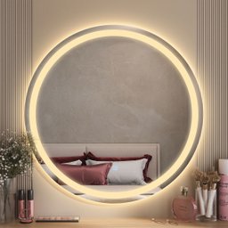 Espelho 3 Cores Led Redondo 80 Cm Touch - Fino Inox - 5
