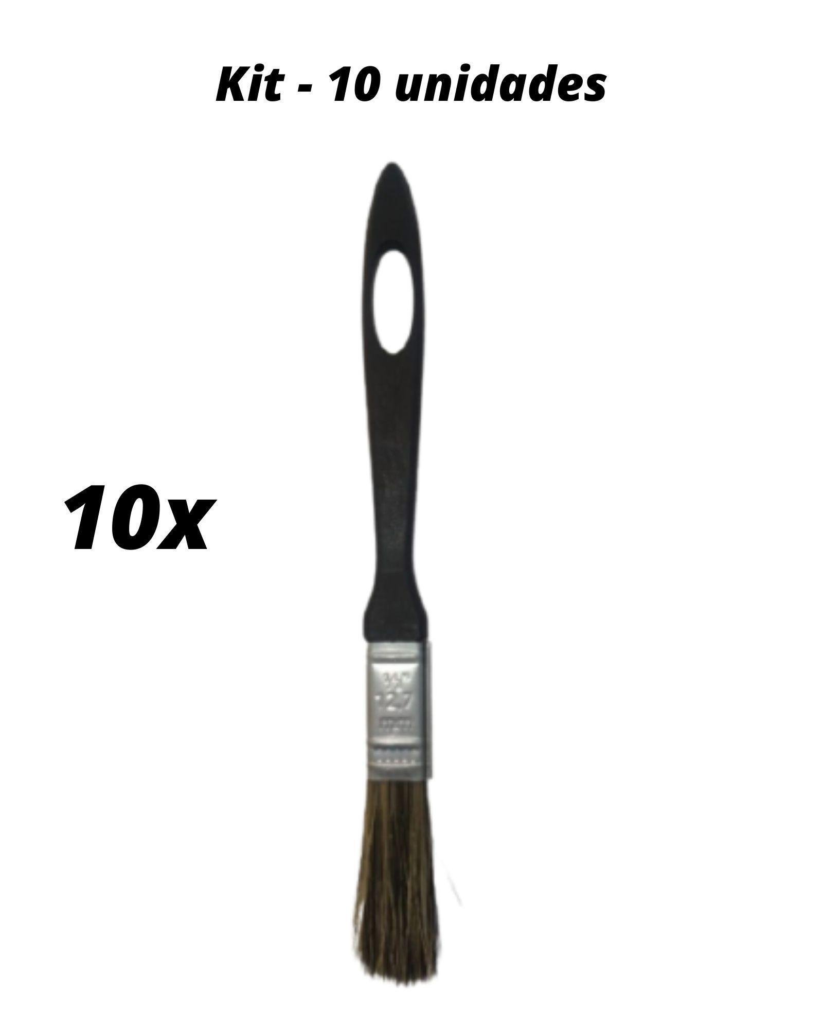 Kit 10 Und - Pincel Artístico - Trincha - 1/2 Polegada - Cerdas Gris ...