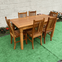 Ver imagem 2 de Mesa de Madeira de Demolição 1,60x 0,80 com 6 Cadeiras Anatômica Sudeste Rustico