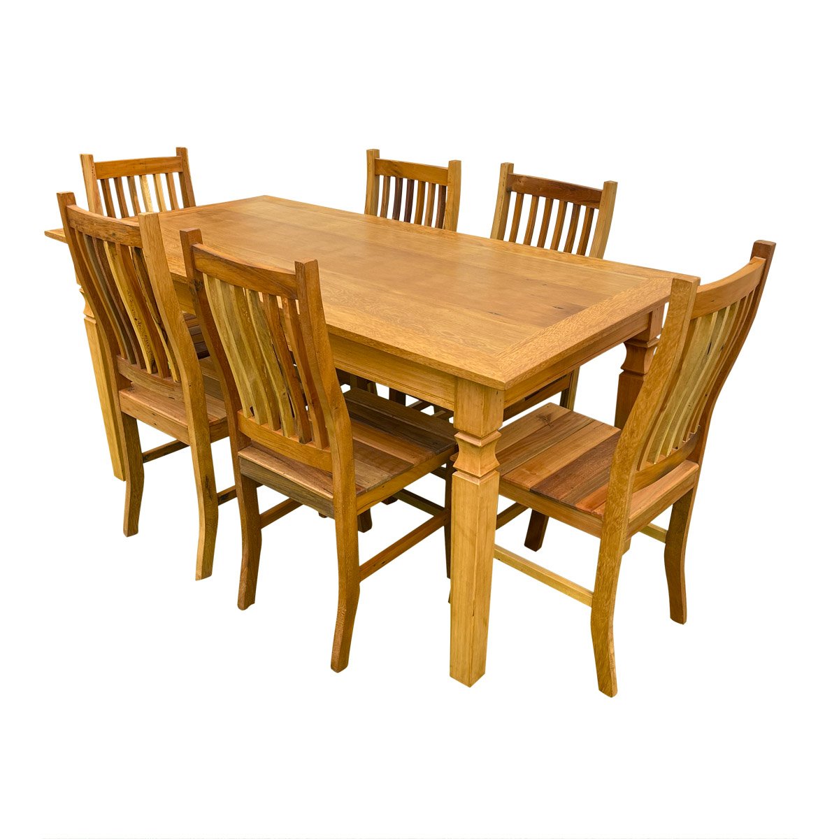 Mesa de Madeira de Demolição 1,60x 0,80 com 6 Cadeiras Anatômica Sudeste Rustico - 1