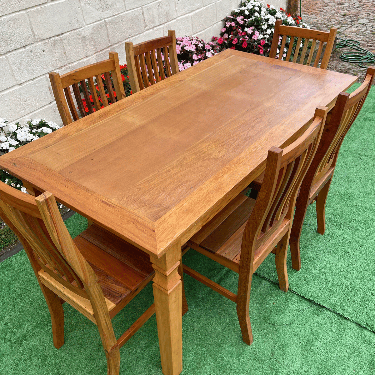 Mesa de Madeira de Demolição 1,60x 0,80 com 6 Cadeiras Anatômica Sudeste Rustico - 5