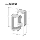 Ver imagem 2 de Nicho Zurique 28x42x12cm MDP Fixação Parafuso Decorativo Sala Quarto Branco com Carvalho Mercado