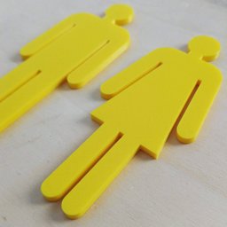 Quadro/placa Sinalização Mas/fem Banheiro Unissex Indicativa:Amarelo - 3