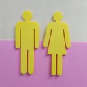Ver imagem 2 de Quadro/placa Sinalização Mas/fem Banheiro Unissex Indicativa:Amarelo