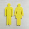 Quadro/placa Sinalização Mas/fem Banheiro Unissex Indicativa:Amarelo - 1