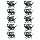 Ver imagem 1 de Kit 10 Jogos de Mesa com 4 Cadeiras de Madeira Dobrável 60x60 Ideal para Bar e Restaurante - Preto
