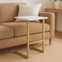 Ver imagem 2 de Mesinha Lateral Apoio Sofa Pés de Ferro Industrial Branca