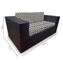 Ver imagem 2 de Conjunto Bora Bora Escuro - 1 Sofá 2 Lugares + 2 Poltronas + 1 Mesa de Centro - Formentera