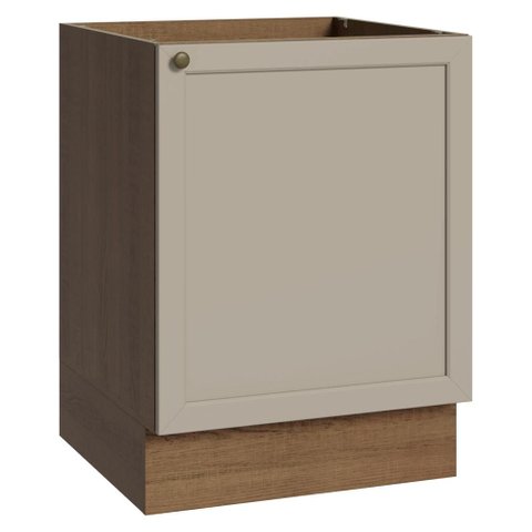 Balcão de Cozinha 60 cm 1 Porta (sem Tampo) Rustic/Crema Vik Madesa